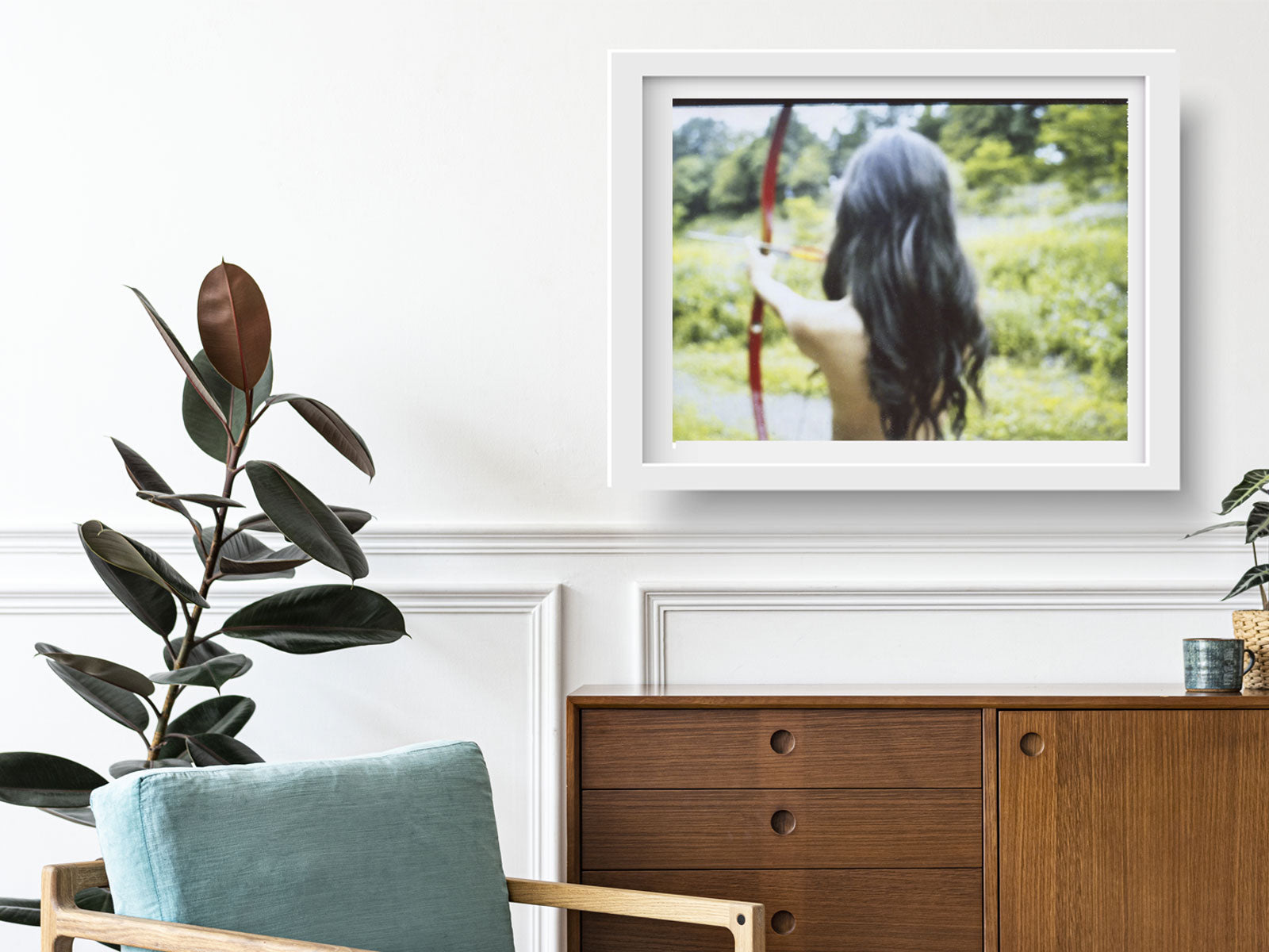 Woman with Bow and Arrow Wall Art Print