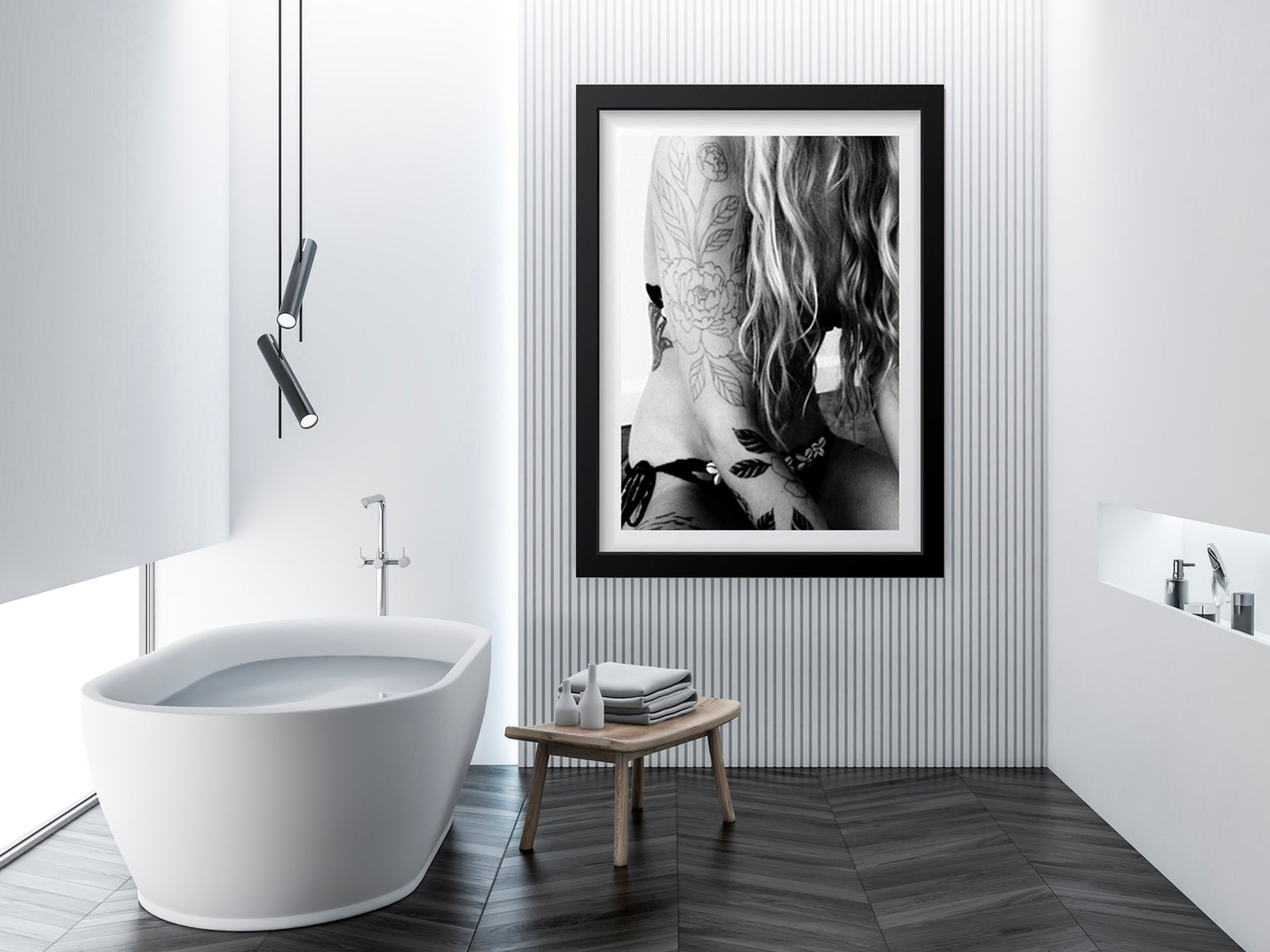 Girl With Tattoos Wall Art Print