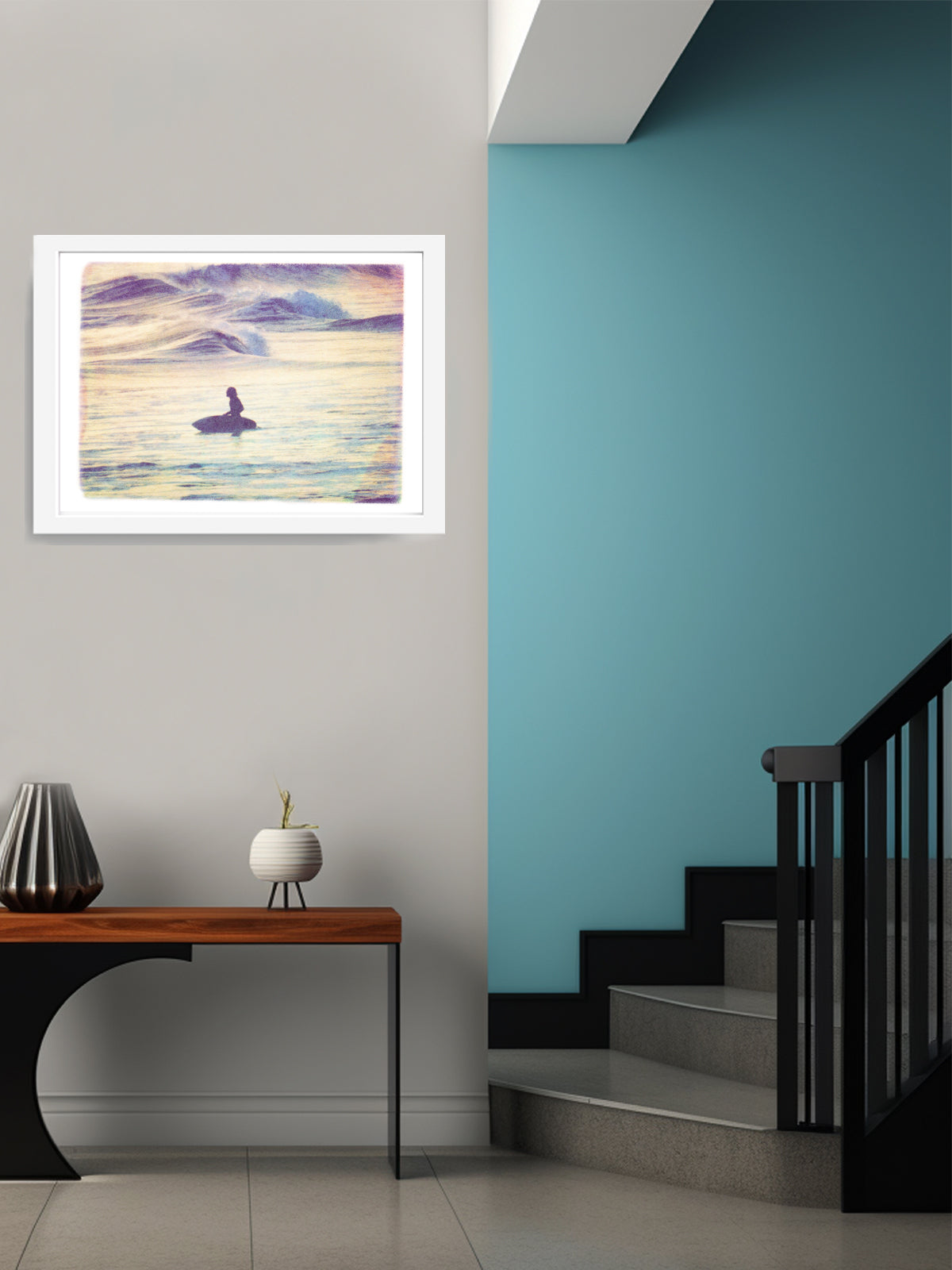Surf Wall Art of Surfer at Sunset