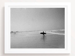 Black and White Surfer Wall Art Print