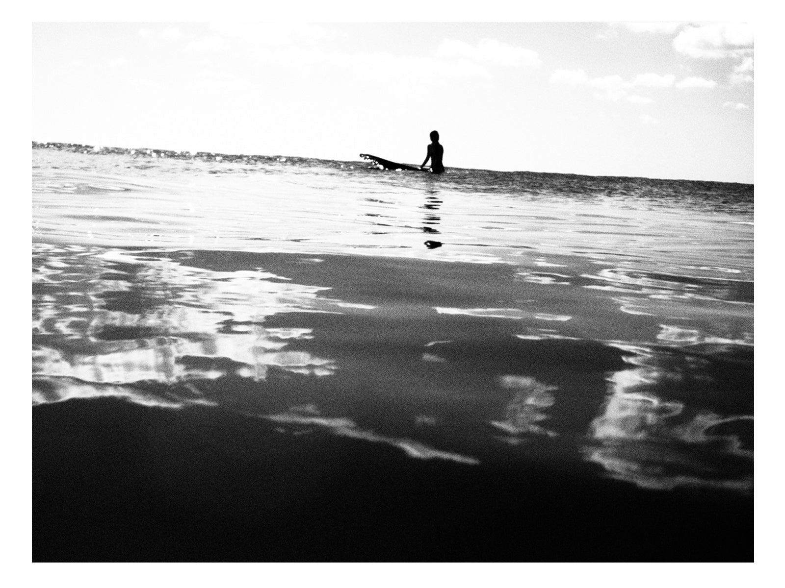 Black and White Surfing Photography Print