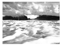 Black and White Ocean Wave Wall Art Print
