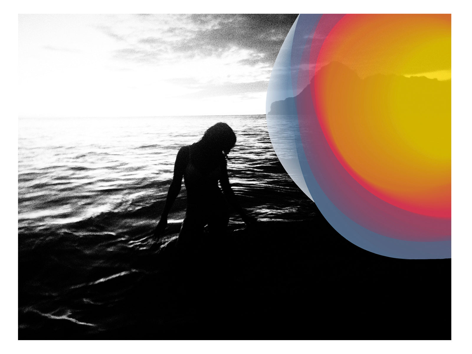 Female Silhouette Black and White Print