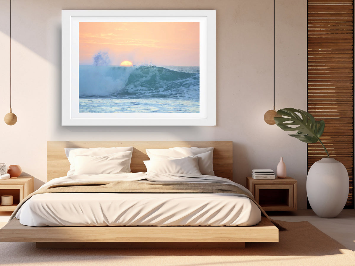 Beach Art Waves and Sunset