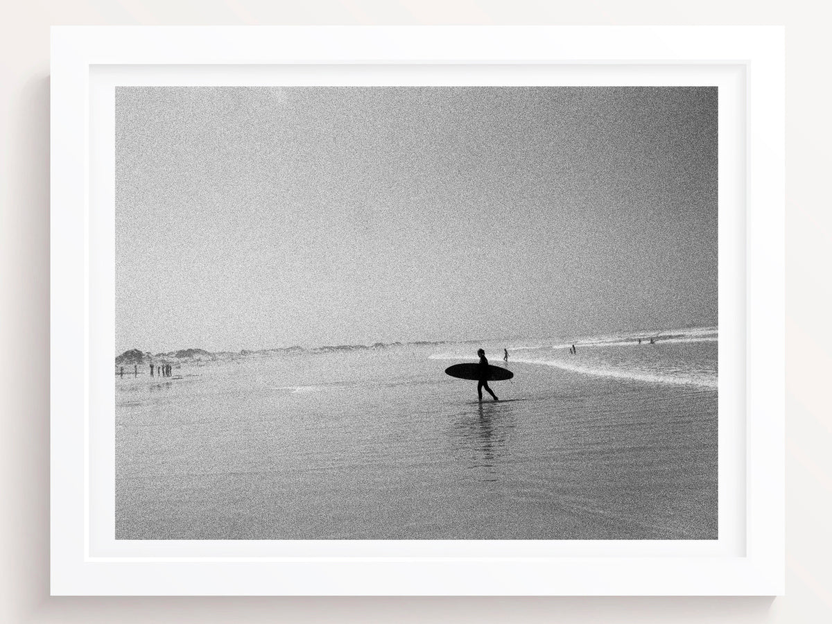 Black and White Surfer Wall Art Print