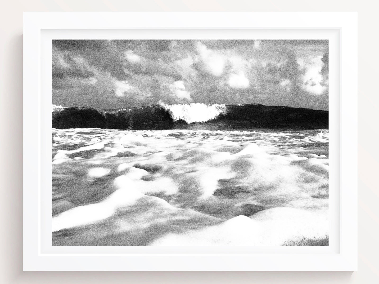 Black and White Ocean Wave Wall Art Print