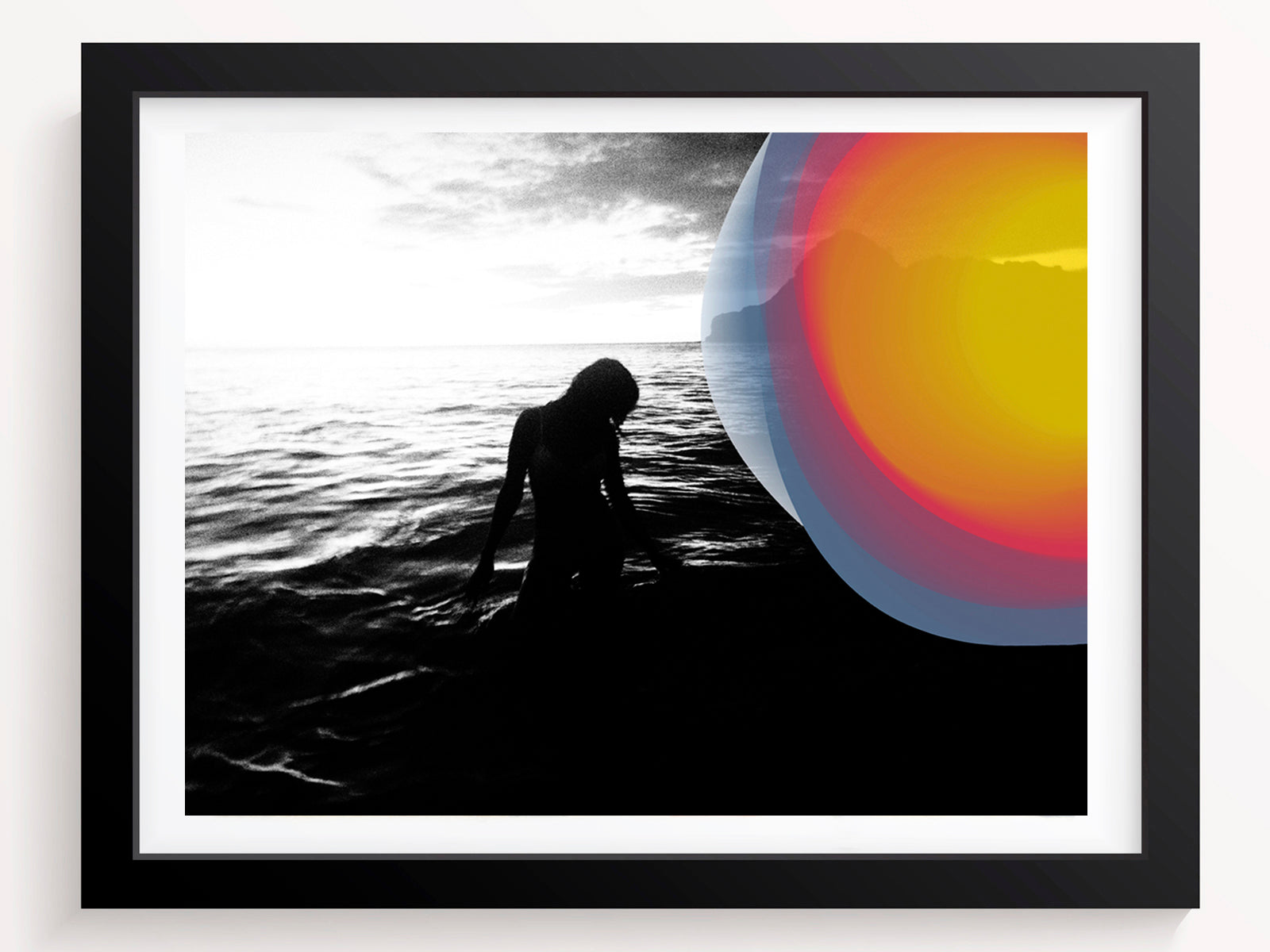 Female Silhouette Black and White Print